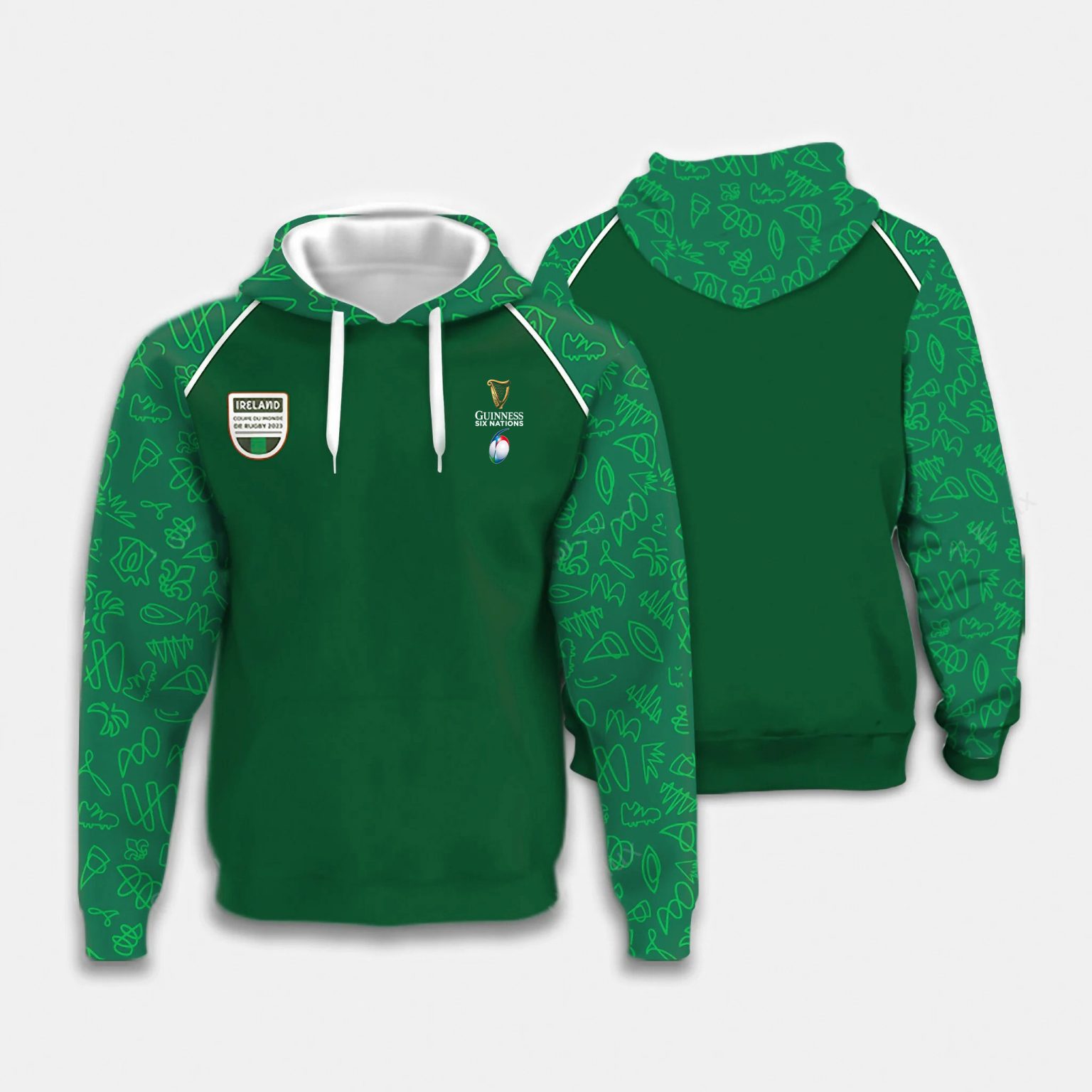 Ireland Rugby Team – Six Nations Championship 2024 HDIE2 Hoodie - Rugby