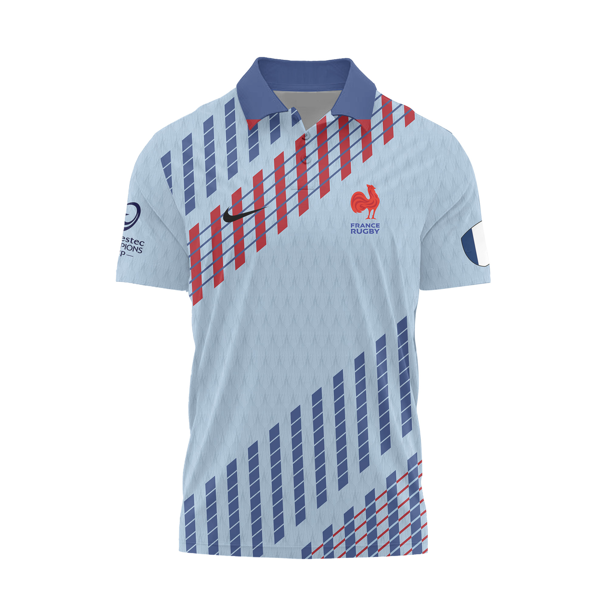 European Rugby Champions Cup -Équipe de France de Rugby à XV 2026 - Vêtements de Luxe MFR103 Nike Polo – Image 2