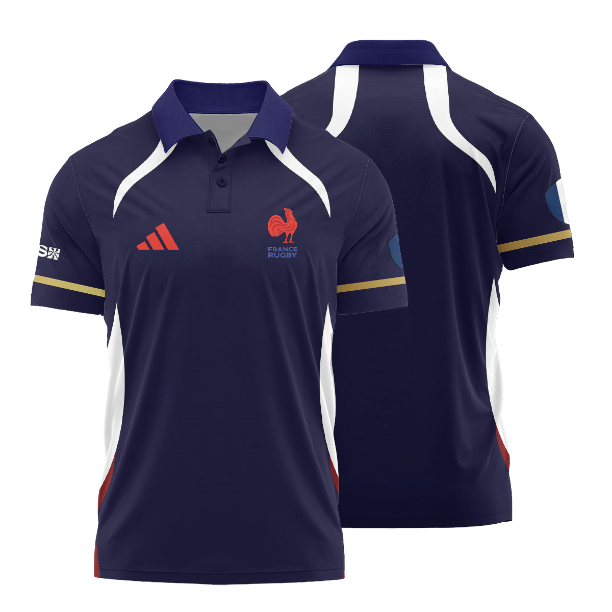 HSBC SVNS Bordeaux 2026 -Équipe de France de Rugby à XV 2026 - Vêtements de Luxe MFR109 Adidas Polo