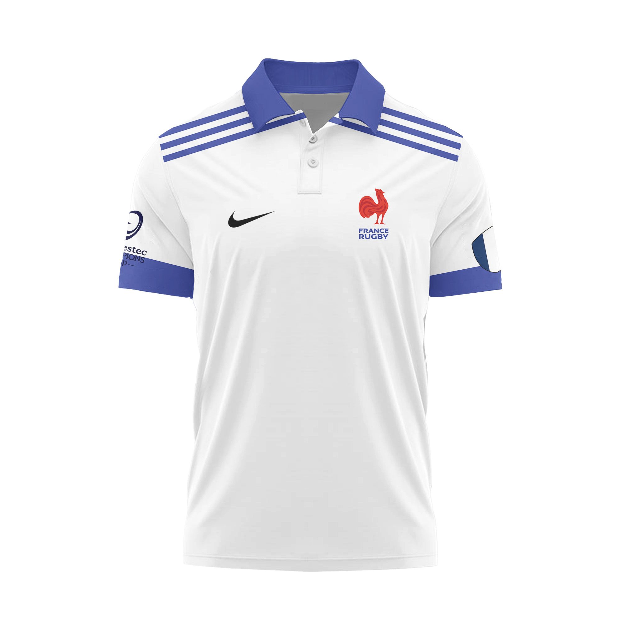European Rugby Champions Cup -Équipe de France de Rugby à XV 2026 - Vêtements de Luxe MFR102 Nike Polo – Image 2