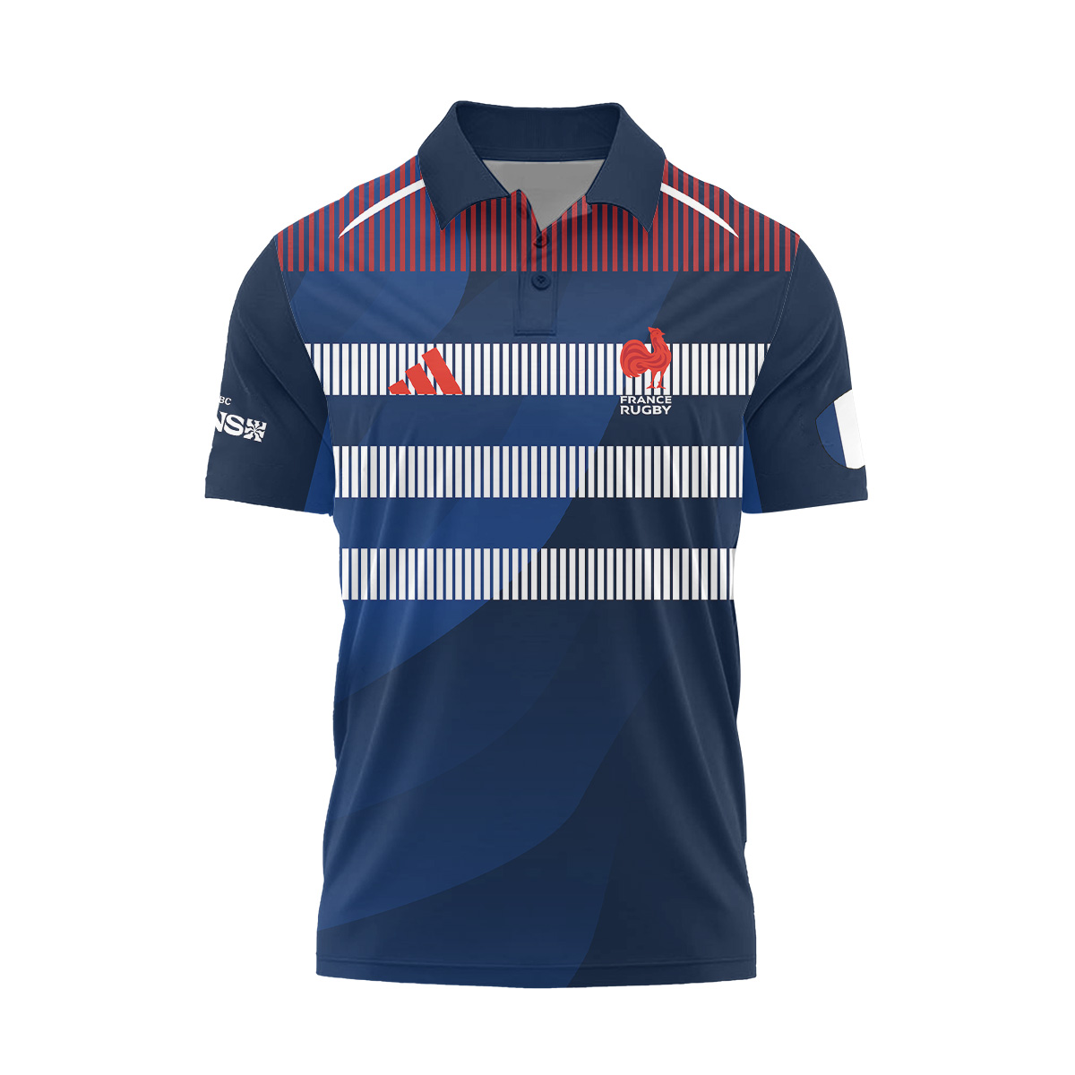 HSBC SVNS Bordeaux 2026 -Équipe de France de Rugby à XV 2026 - Vêtements de Luxe MFR106 Adidas Polo – Image 2