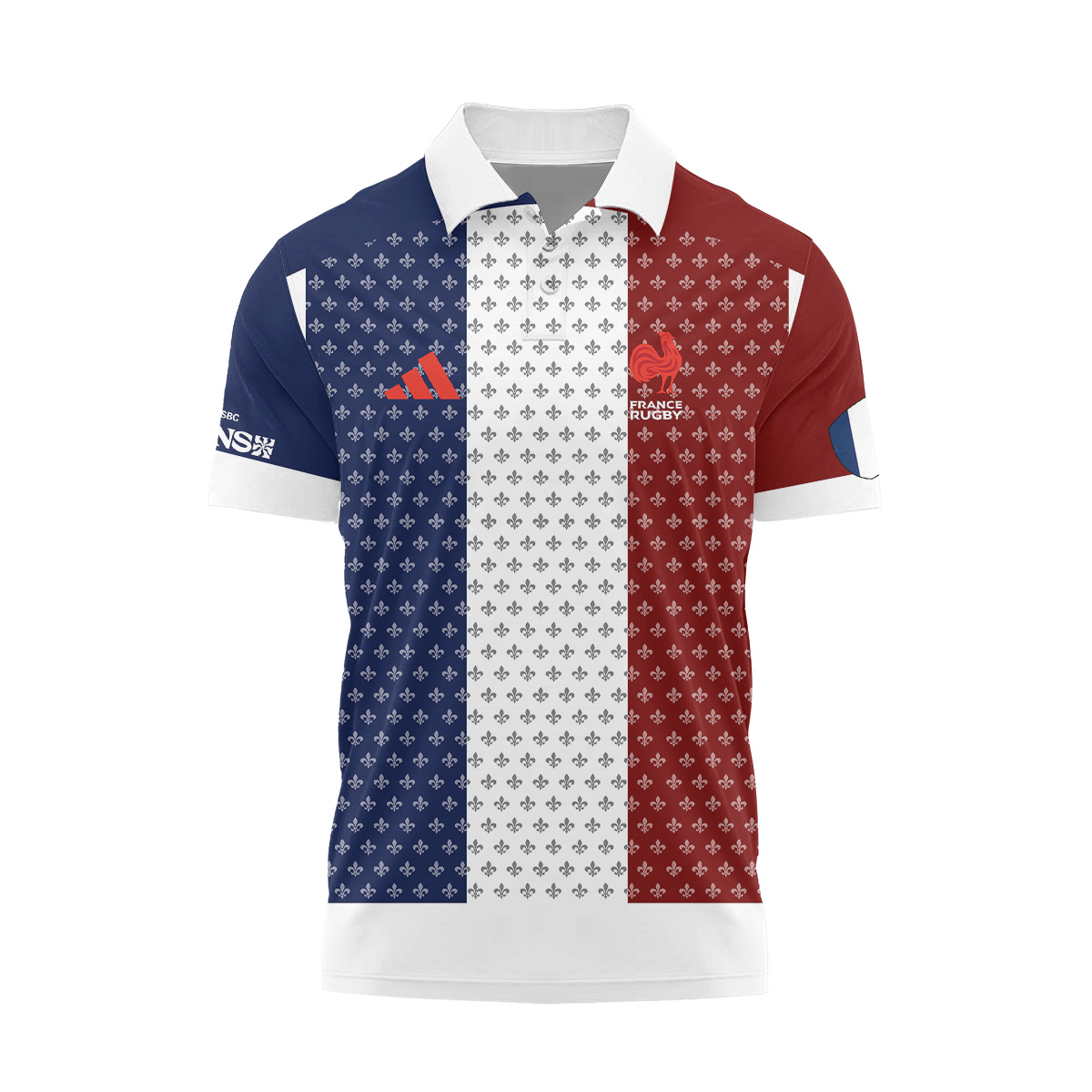 HSBC SVNS Bordeaux 2026 -Équipe de France de Rugby à XV 2026 - Vêtements de Luxe MFR108 Adidas Polo – Image 3