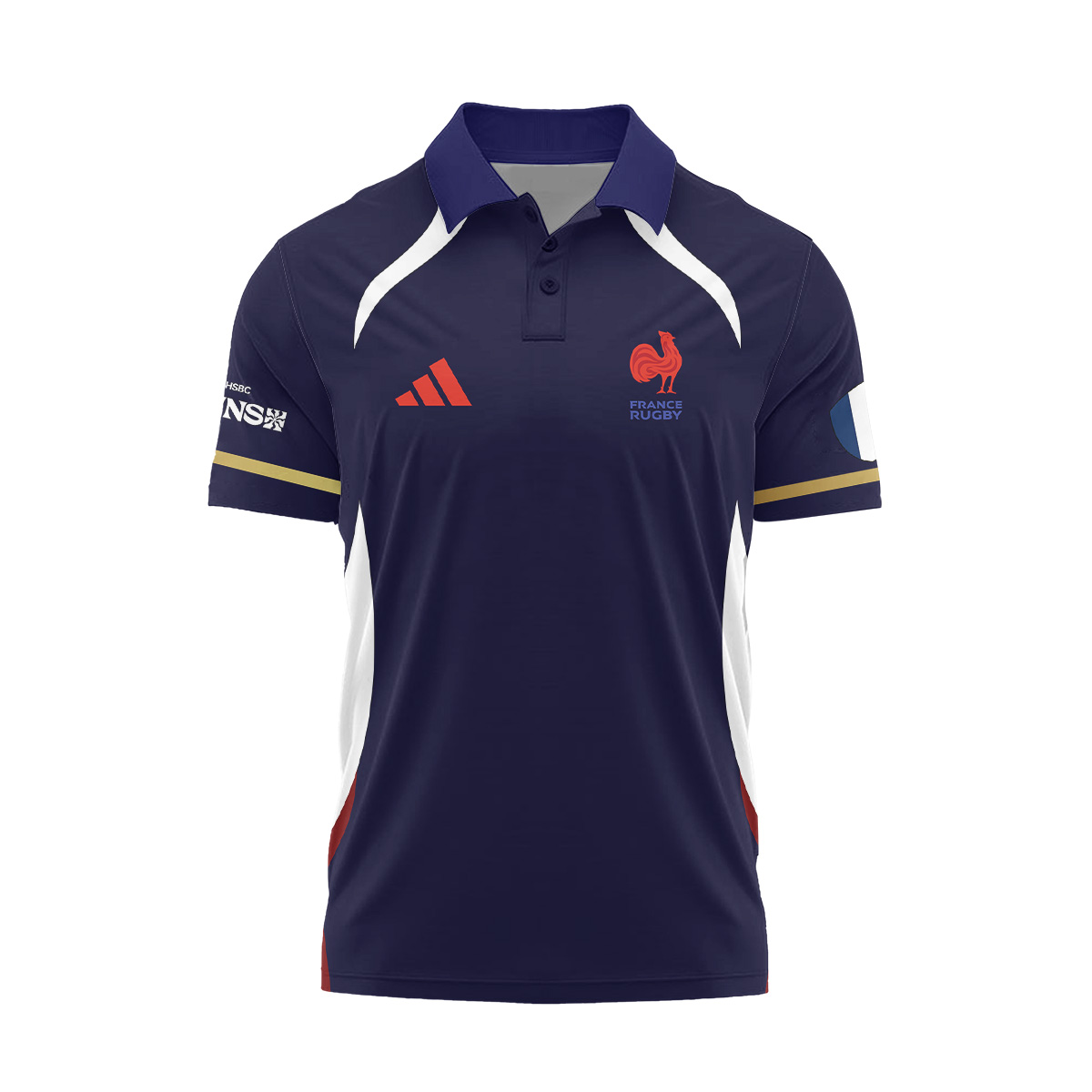 HSBC SVNS Bordeaux 2026 -Équipe de France de Rugby à XV 2026 - Vêtements de Luxe MFR109 Adidas Polo – Image 2