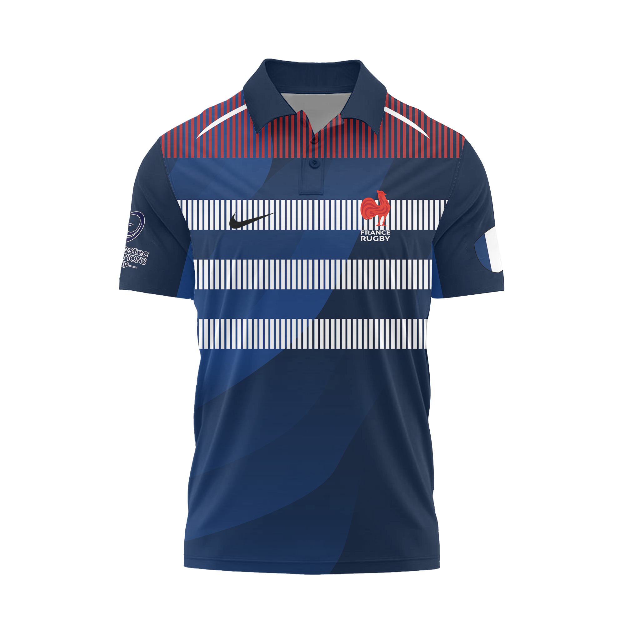 European Rugby Champions Cup -Équipe de France de Rugby à XV 2026 - Vêtements de Luxe MFR106 Nike Polo – Image 2