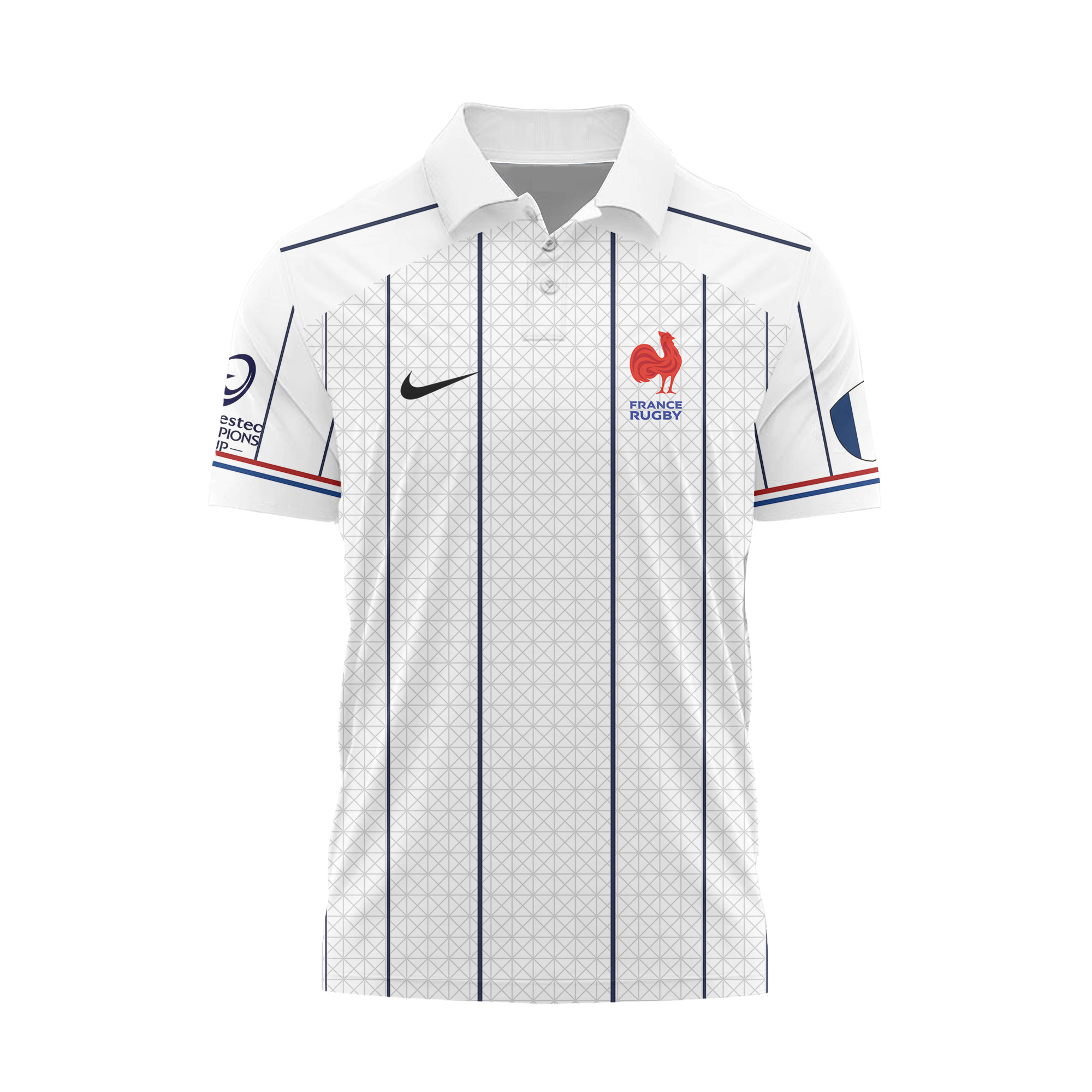 European Rugby Champions Cup -Équipe de France de Rugby à XV 2026 - Vêtements de Luxe MFR107 Nike Polo – Image 2