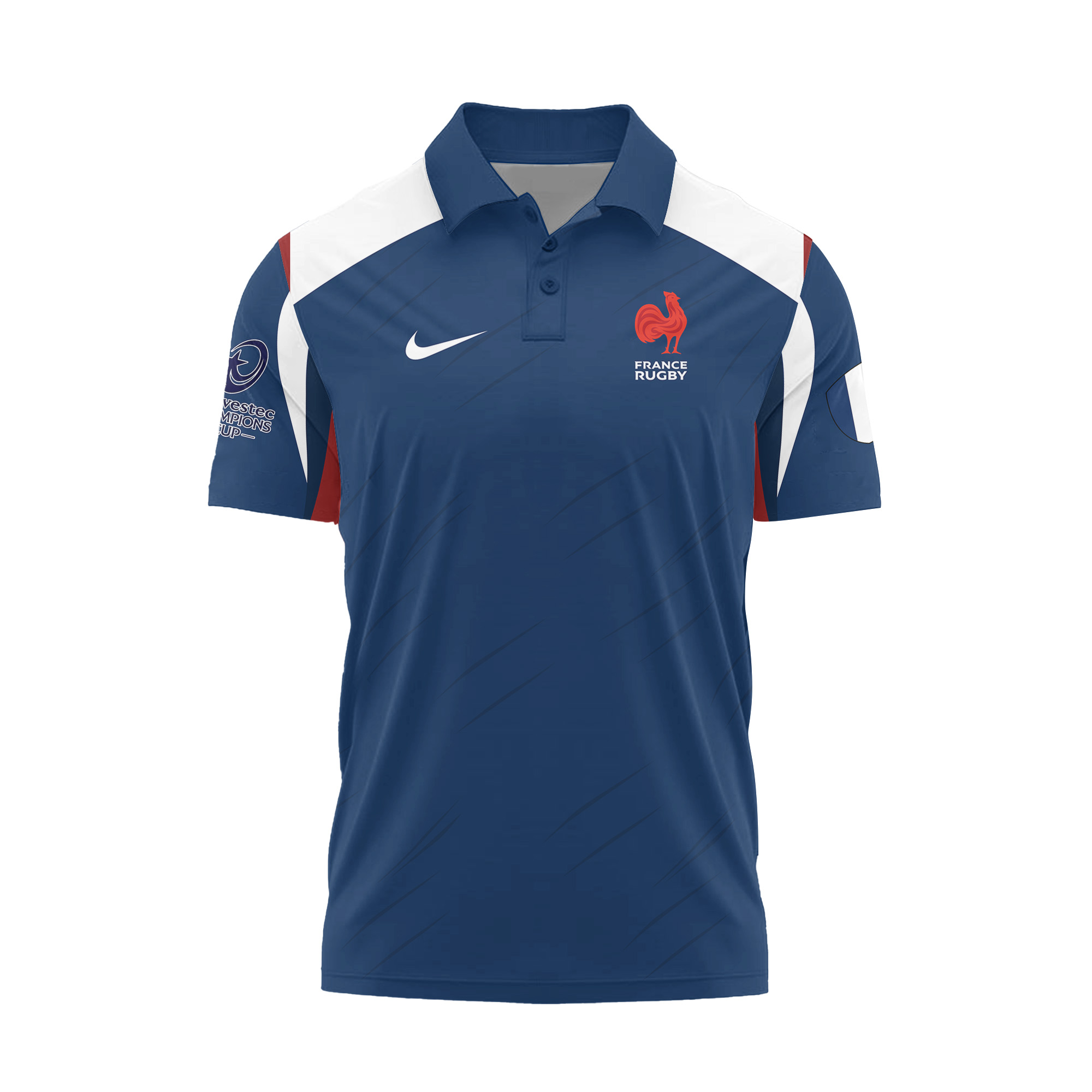 European Rugby Champions Cup -Équipe de France de Rugby à XV 2026 - Vêtements de Luxe MFR101 Nike Polo – Image 2