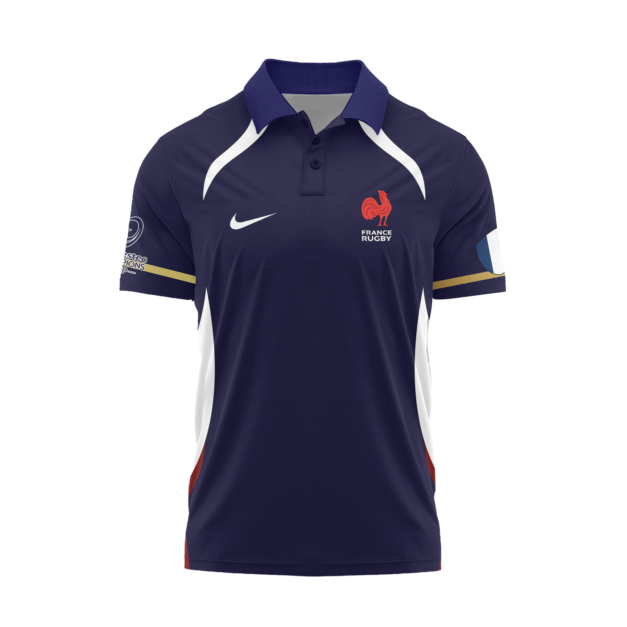 European Rugby Champions Cup -Équipe de France de Rugby à XV 2026 - Vêtements de Luxe MFR109 Nike Polo – Image 2