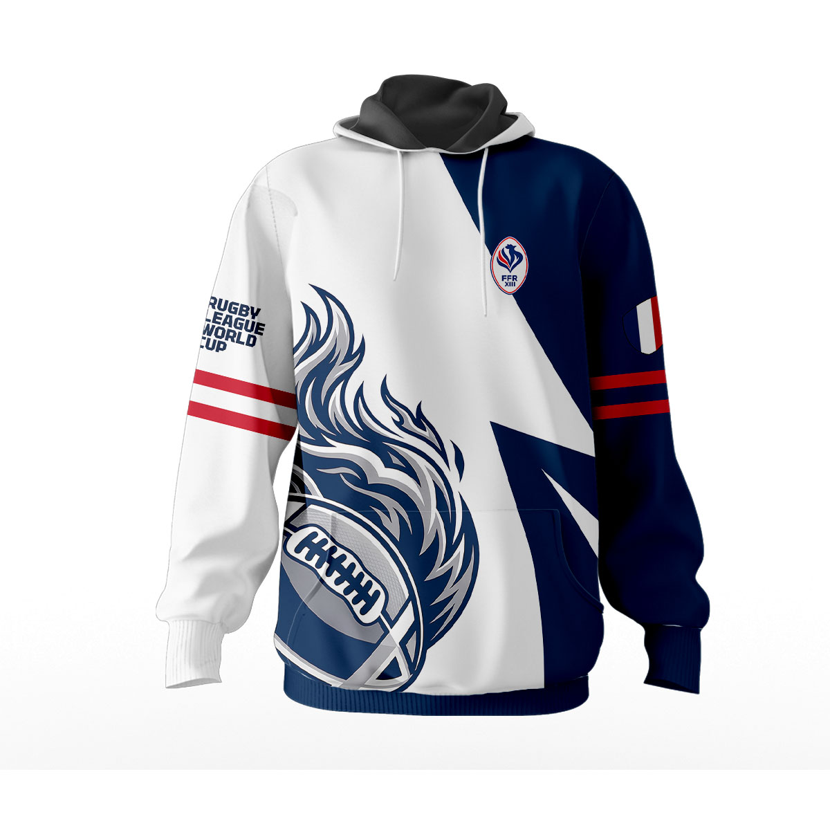 Sweat à capuche France Rugby à XIII - Coupe du Monde 2026 MFR111 – Image 2