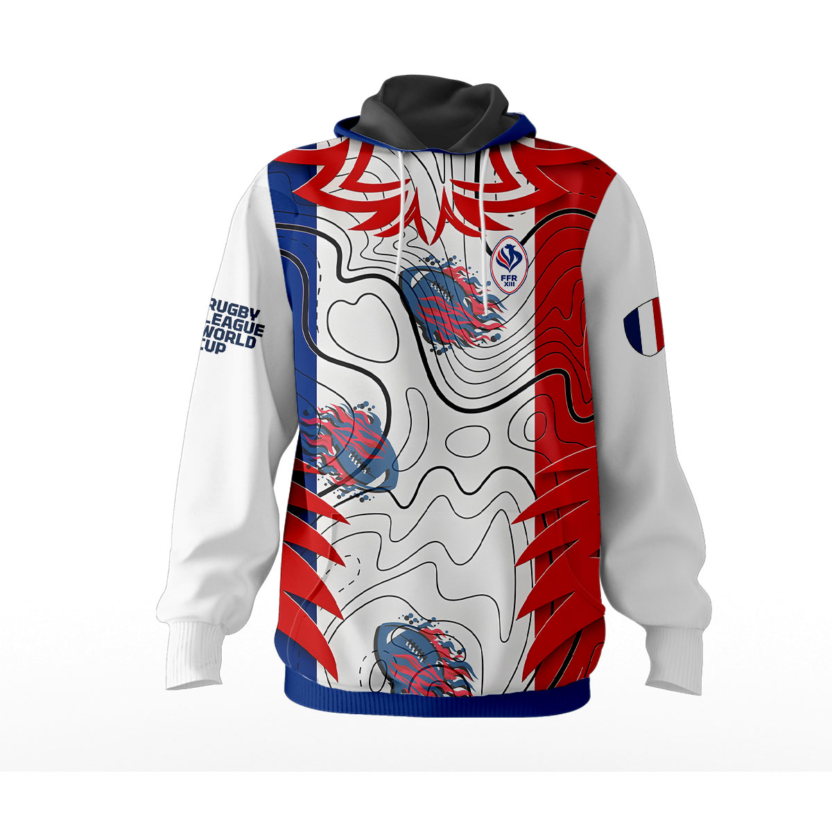Sweat à capuche France Rugby à XIII - Coupe du Monde 2026 MFR113 – Image 2