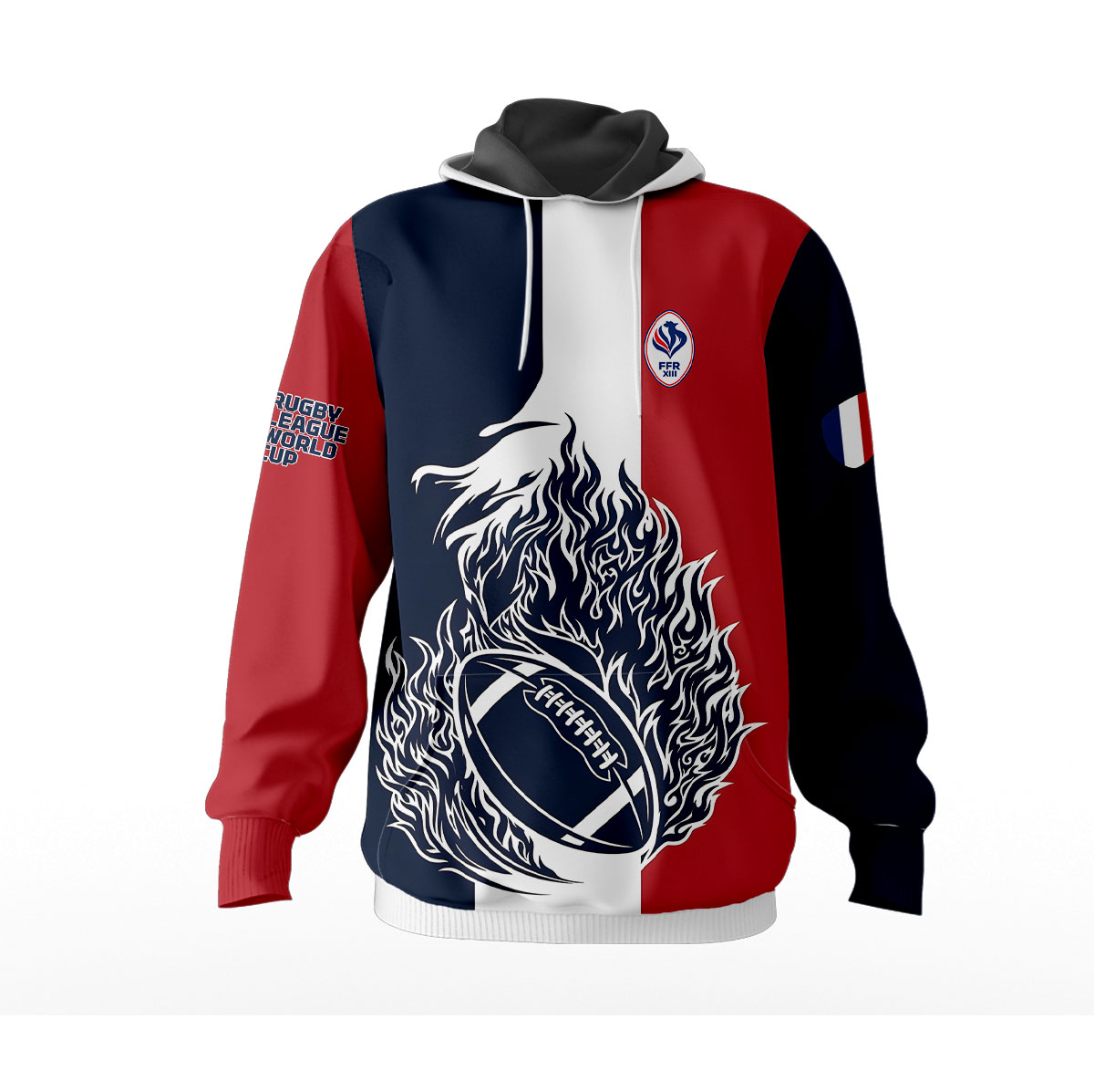 Sweat à capuche France Rugby à XIII - Coupe du Monde 2026 MFR115 – Image 2