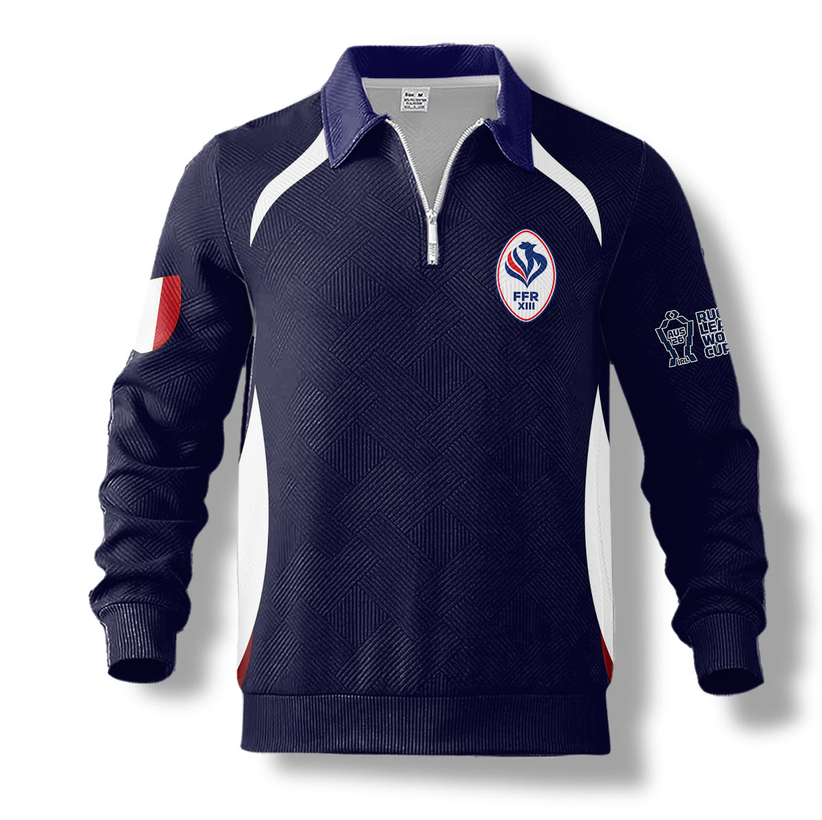 Pull 1/4 zippé France Rugby à XIII - Coupe du Monde 2026 MFR109 – Image 2