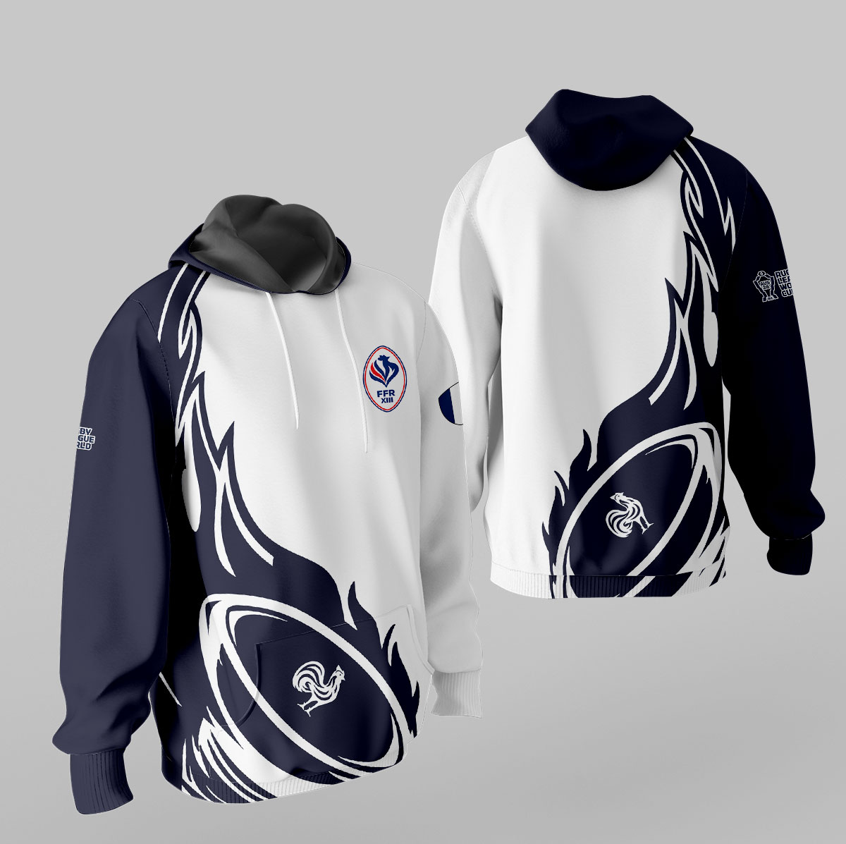 France Rugby à XIII – Collection Coupe du Monde 2026 – Vêtements personnalisables avec nom et numéro MFR260 – Image 2